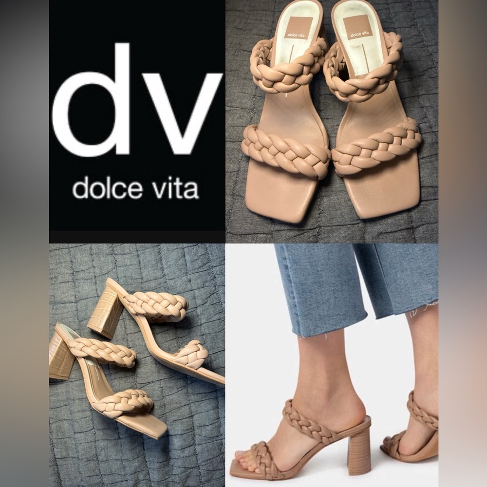 Dolce Vita Braided Tan Heeled Sandals